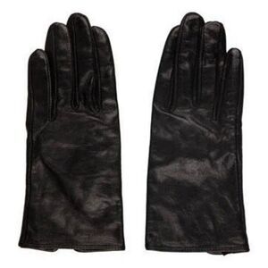 Carolina Amato Black Leather Gloves – Size M